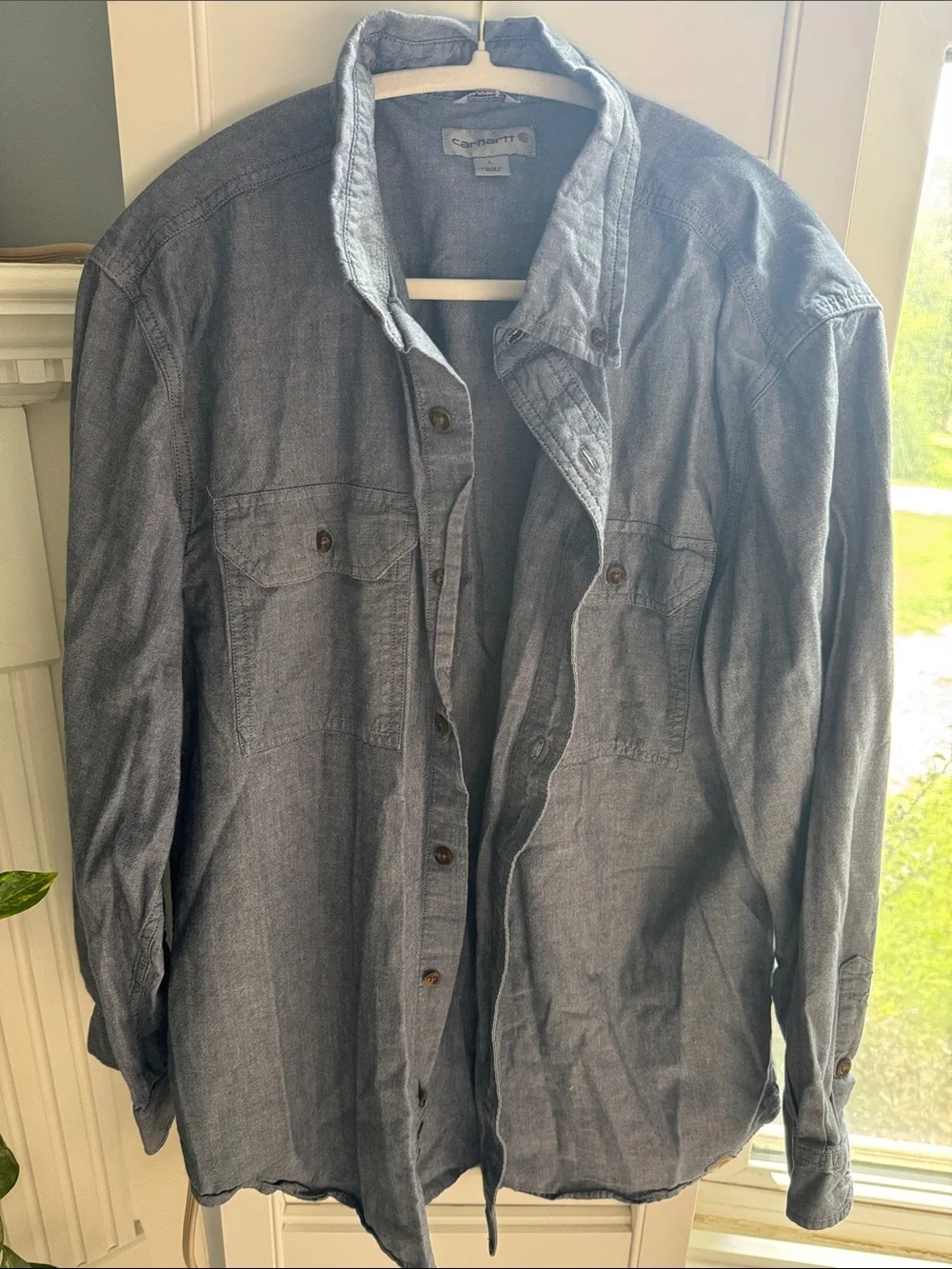 Carhartt Men's Chambray Shirt Jacket in Light Blue